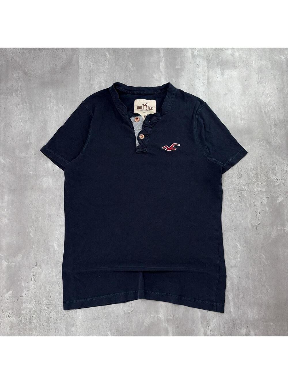 Y2K Navy Hollister Surf Grunge Henley Shirt
